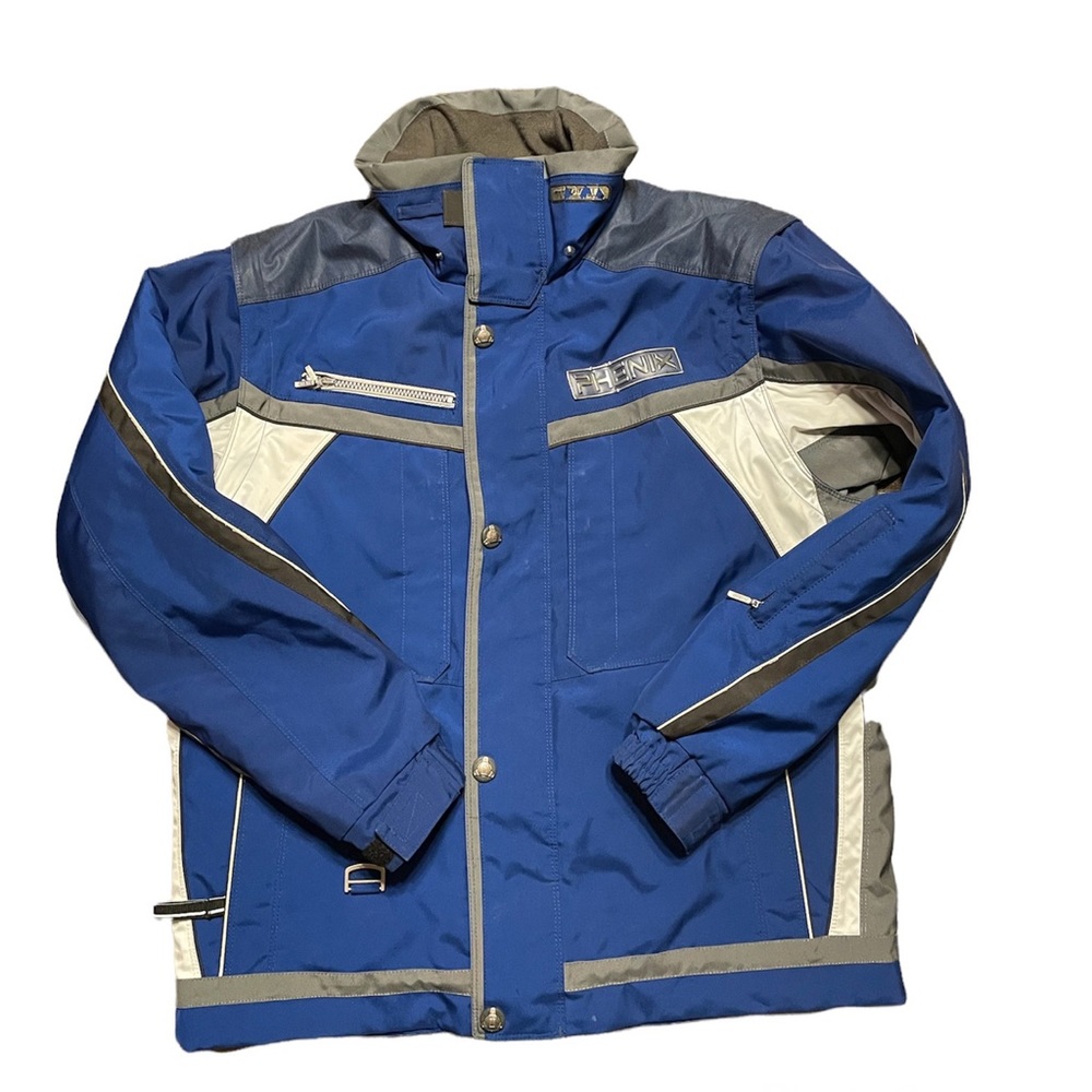 Made in Italy Phenix Men’s Snow Ski Weatherproof Blue Jacket, M